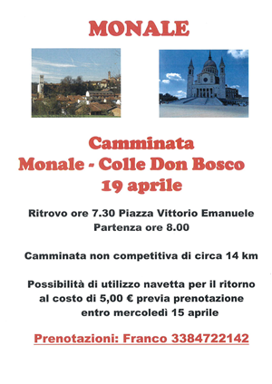Camminata da Monale al Colle Don Bosco