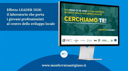 Effetto Leader 2026: il GAL Basso Monferrato scommette sui giovani per lo sviluppo del territorio.